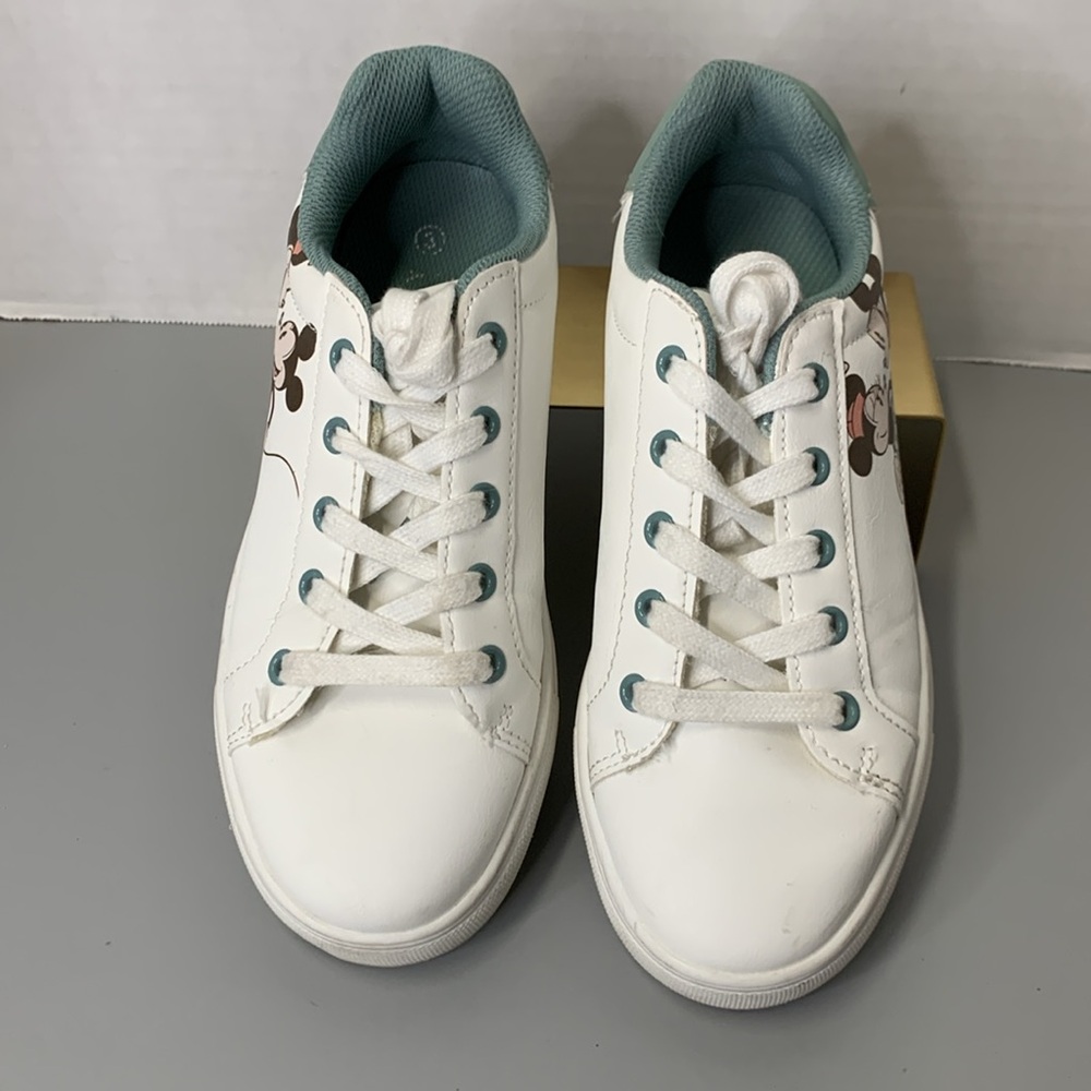 Disney MICKEY and FRIENDS White and Green Sneakers w/ Mickey Design Youth size 3 - Picture 5 of 13